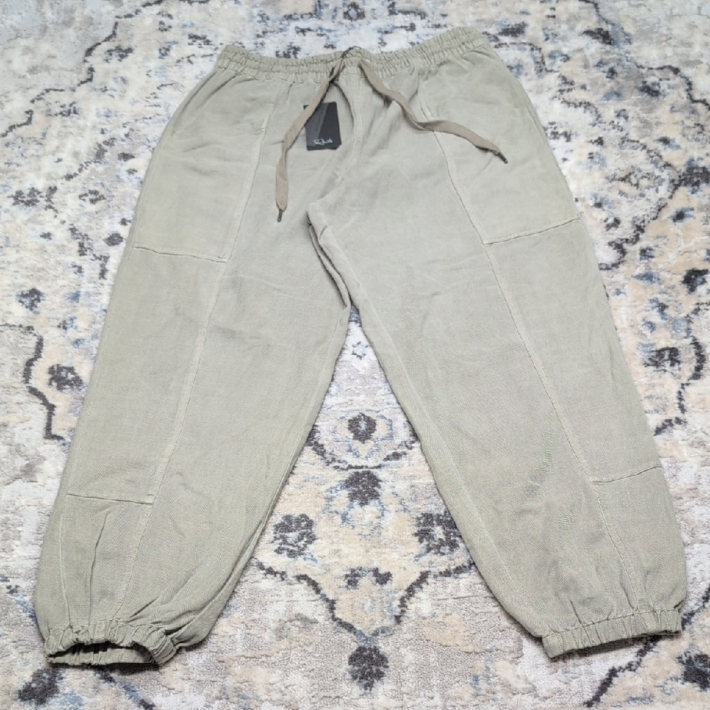 Rails Haven Jogger Pants | Sage Green | Size L | NWT $168 Drawstring Waist